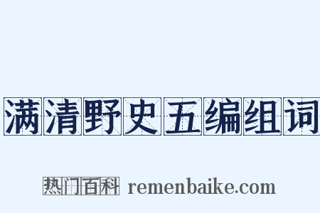 满清野史五编组词是什么意思的图片
